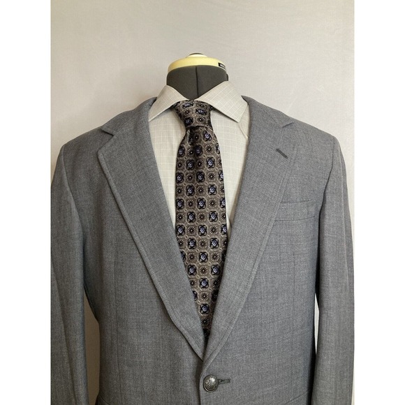 The Jogger Other - Mens Blazer Suit Jacket Sport Coat 42R 46" Gray 2 Button Wool The Jogger Mint